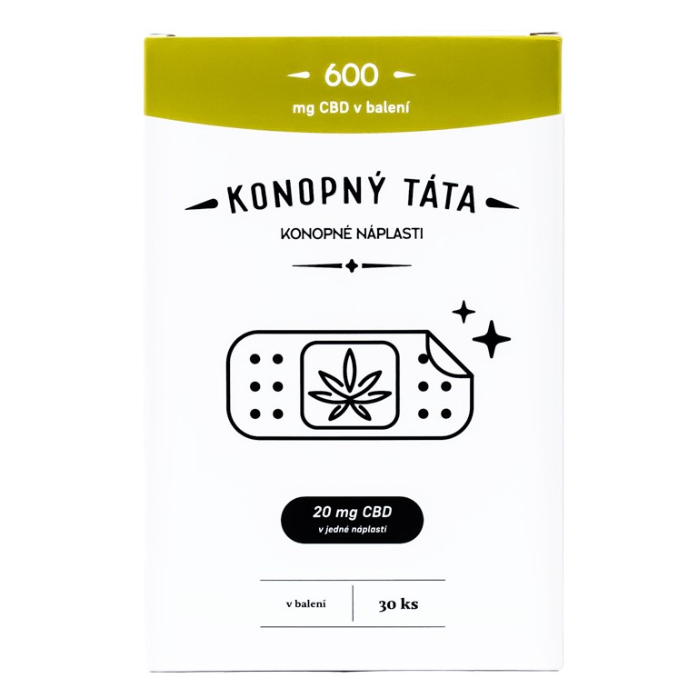 Konopný Táta CBD náplasti, 600 mg CBD, 30 ks