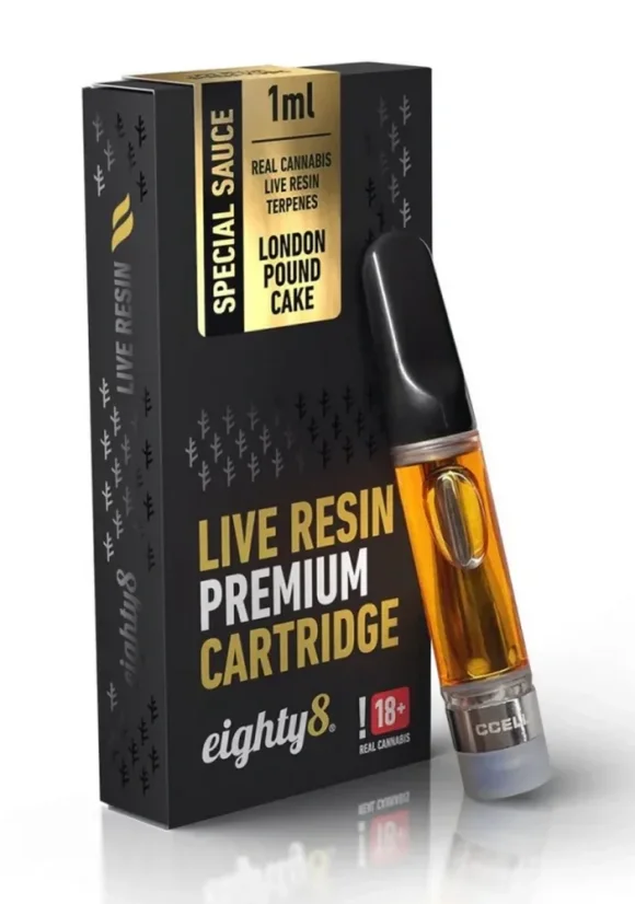 Eighty8 CBD Cartridge London Pound Cake živé pryskyřičné terpeny, 1 ml