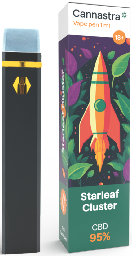 Cannastra CBD Wegwerpvape-pen Starleaf Cluster, CBD 95%, 1 ml