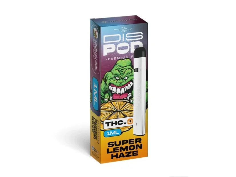 Czech CBD Caneta Vape THCV disPOD Super Lemon Haze, 25% THCV, 67% CBG, 1 ml