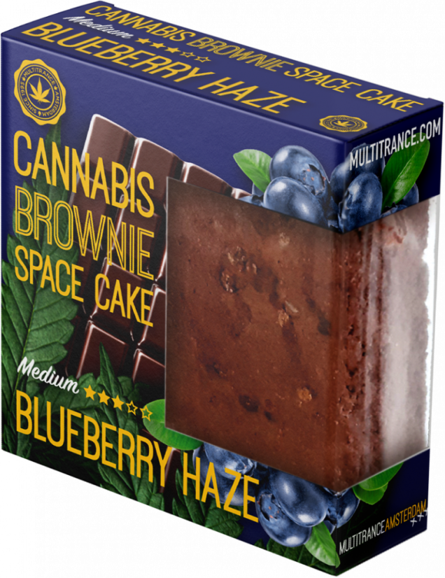 Cannabis Blueberry Haze Brownie Deluxe-förpackning (Medium Sativa Flavour) - Kartong (24 förpackningar), 2400 g