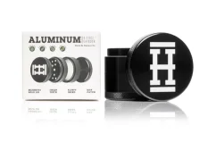 HEMPER Mlinček za zelišča iz eloksiranega aluminija, črne barve, 4-delni, 56 mm