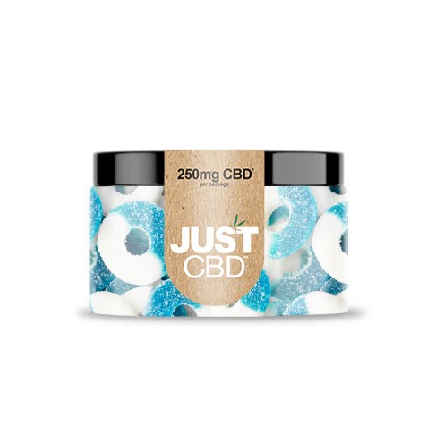 JustCBD Gummies Blue Raspberry Rings 250 mg – 3000 mg CBD