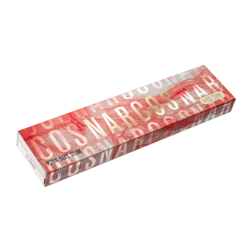 Narcos Papel de liar King Size Slim de edición limitada + boquillas - diseño aleatorio