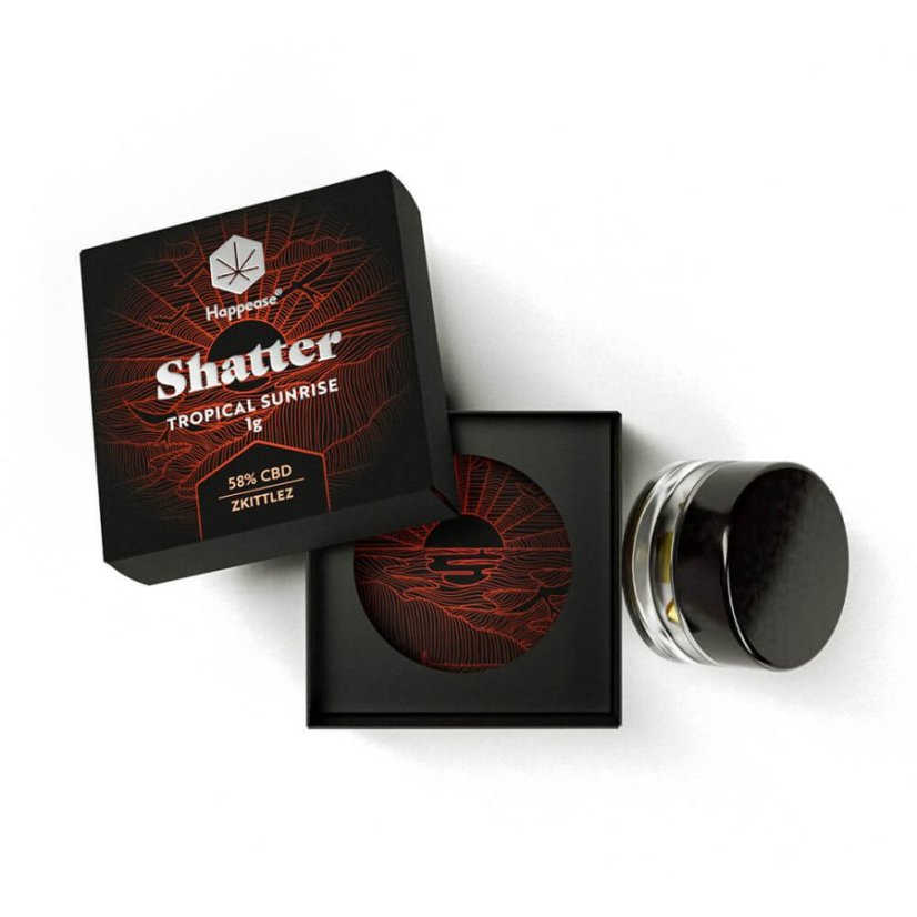 Happease - Extrait Tropical Sunrise Shatter 58% de CBD, 1 g