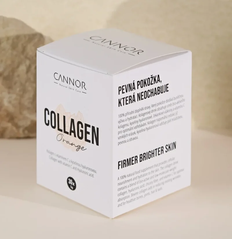 Cannor Colágeno com Ácido Hialurônico, Laranja, Tratamento por 30 Dias, 30 Sachês, 150 g