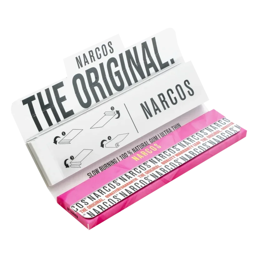 Narcos Pink Edition King Size Slim Rolling Papers + Tips