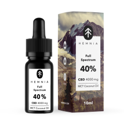 Hemnia Huile de noix de coco CBD MCT à spectre complet 40%, 4000 mg, 10 ml