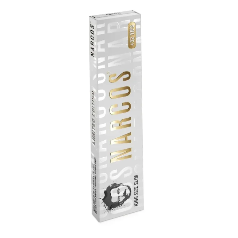 Narcos Papel de liar King Size Slim de edición limitada + boquillas - diseño aleatorio