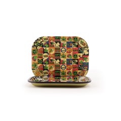 Euphoria Set de tăvi mici pentru rulouri cu capac magnetic Groovy - 180 x 140 mm