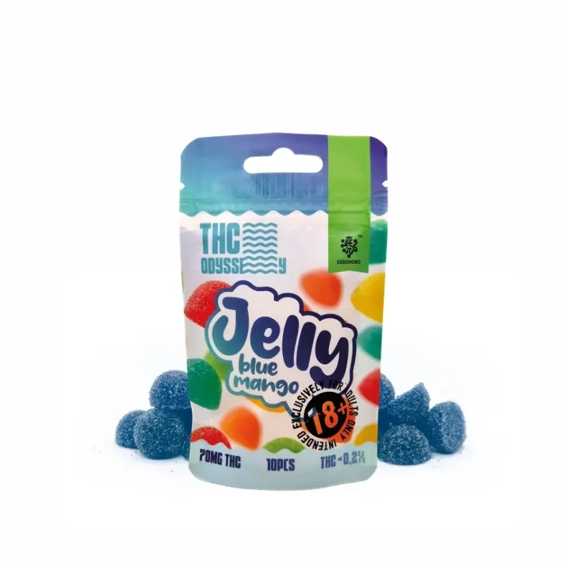 Czech CBD THC Odyssey Jelly Blue Mango, 70 mg THC, 10 pcs Czech CBD THC Odyssey Jelly Blue Mango, 70 mg THC, 10 pcs