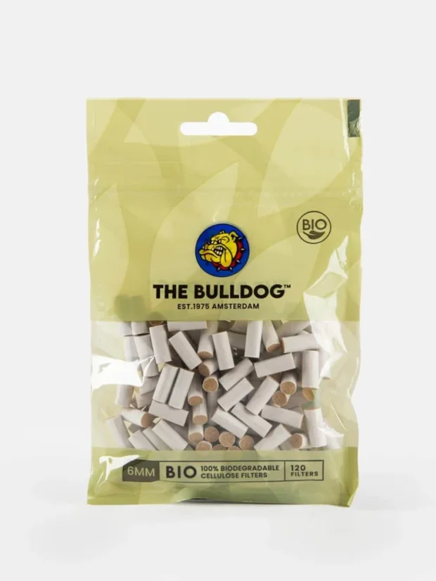 Bulldog biodegradowalne końcówki filtrów z celulozy — 120 szt.