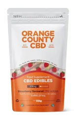 Orange County CBD Căpșune, pachet de călătorie, 200 mg CBD, 8 buc, 50 g