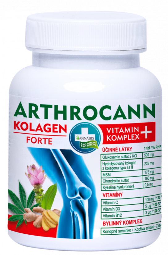 Annabis ARTHROCANN KOLAGEN FORTE VITAMINŲ KOMPLEKSAS + KNUCKLE NUTRITION, 60 tablečių, 87 g