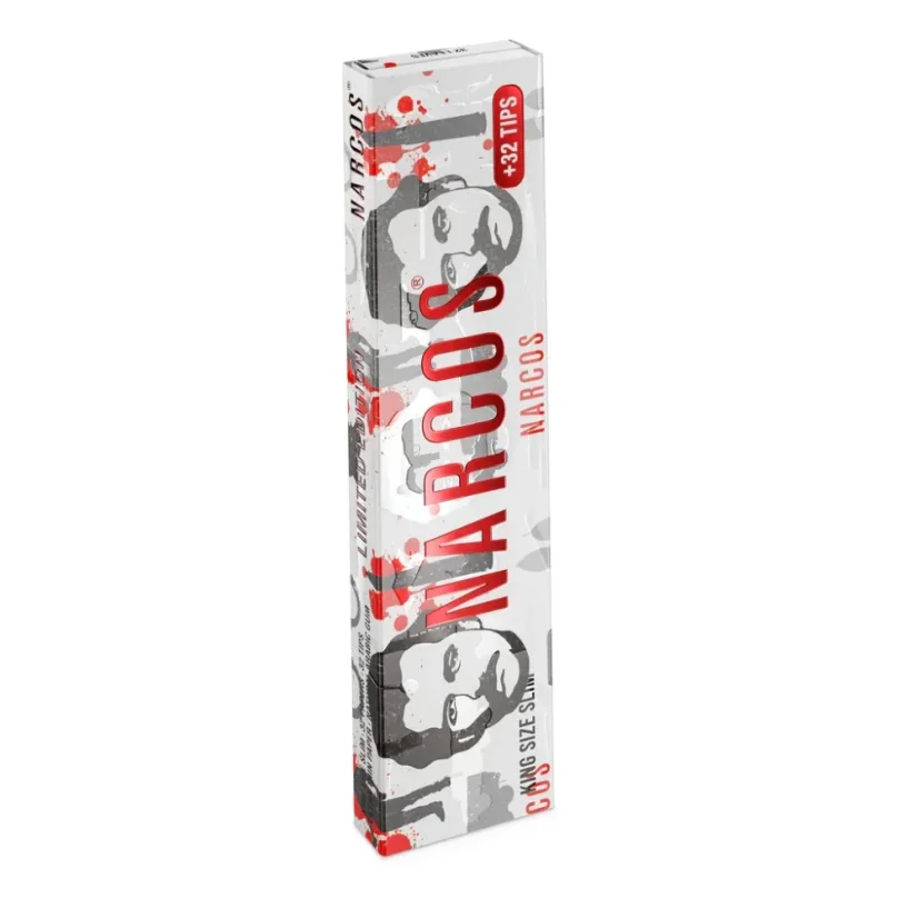Narcos Papel de liar King Size Slim de edición limitada + boquillas - diseño aleatorio