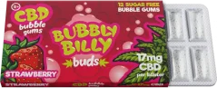 Bubbly Billy Buds tyggegummi med jordbærsmag (17 mg CBD), 17 g