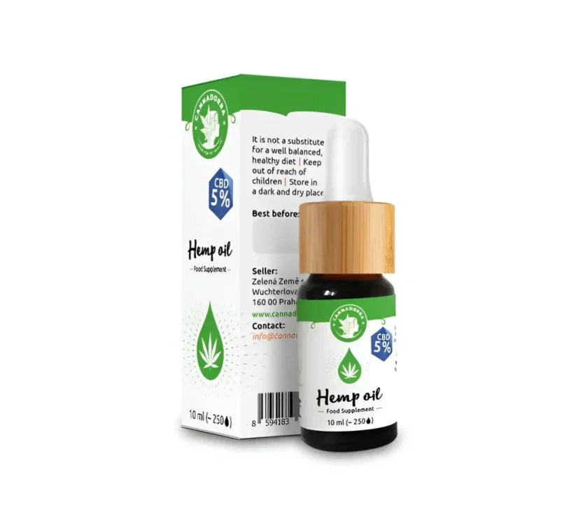 Cannadorra óleo CBD, 5 % CBD, sem THC, de amplo espectro, 10 ml
