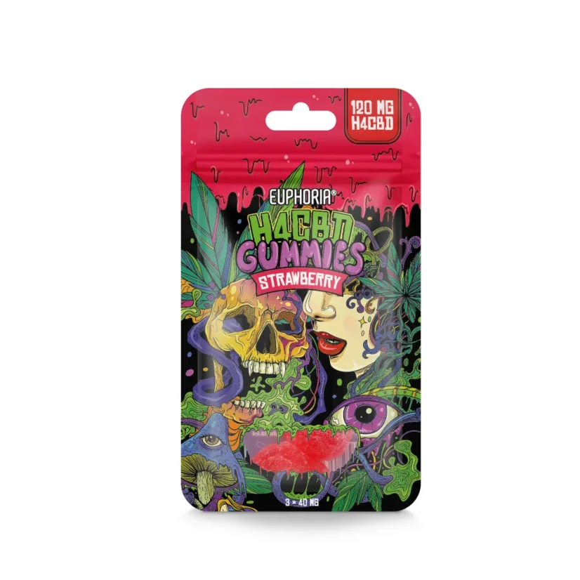 Euphoria H4CBD Gummies Capsuni, 3 buc x 40 mg, 120 mg