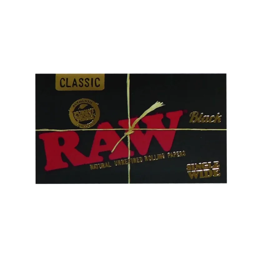RAW Μαύρα Classic Single Wide Double Rolling Papers - φυσικά ακατέργαστα ρολά χαρτιά, 100 φύλλων