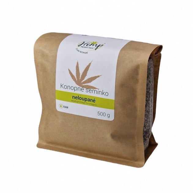 Hemp Production Semillas de cáñamo, sin pelar, 500 g