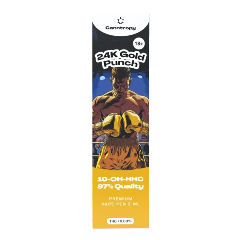 Canntropy Caneta Vape 10-OH-HHC 24K Gold Punch, 10-OH-HHC 97% Qualidade, 2 ml