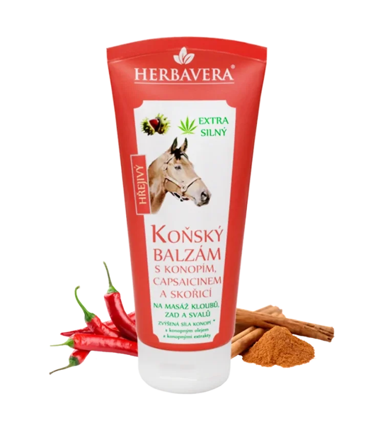 Herbavera Varm hestebalsam med hamp, capsaicin og kanel, 200 ml
