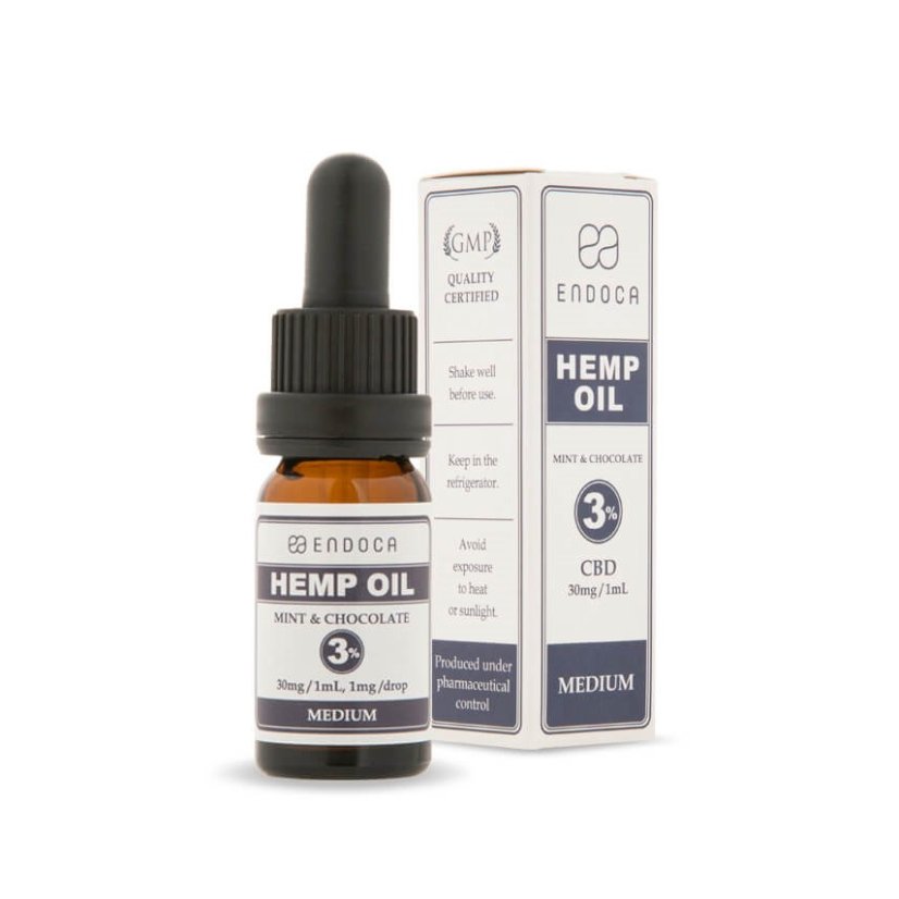 Endoca Huile de chanvre menthe chocolat 900 mg CBD (3%), 30 ml