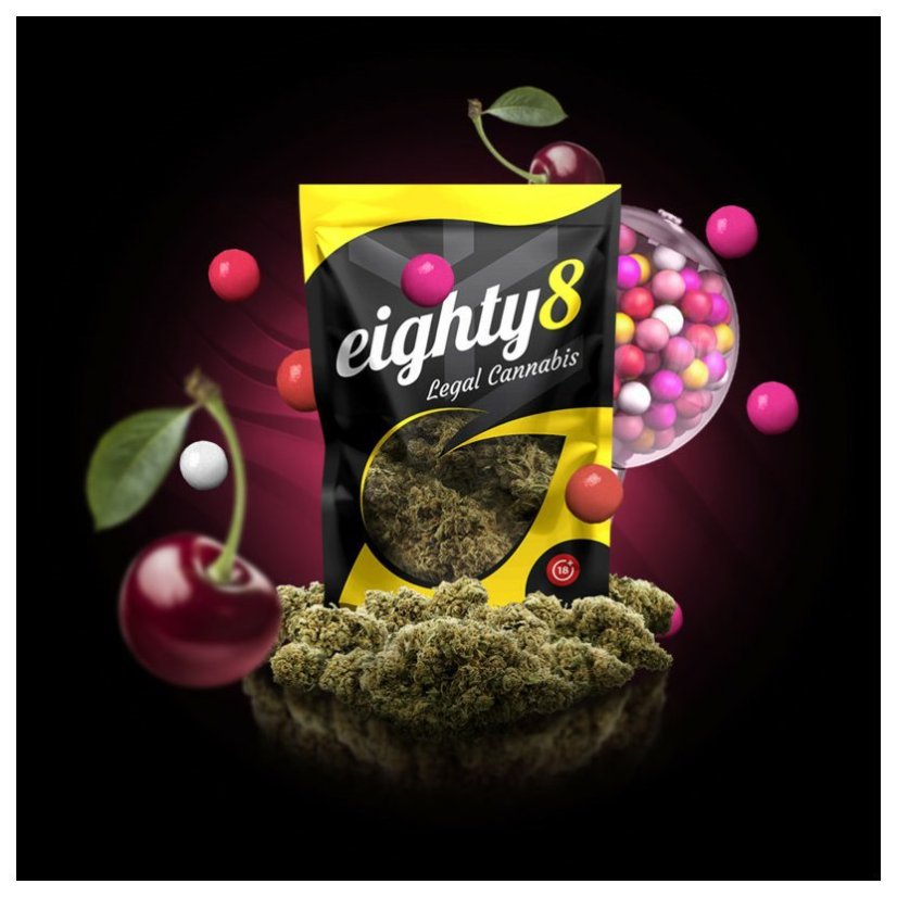 Eighty8 Fleur de Chanvre CBD Bubblegum - 1 à 25 grammes