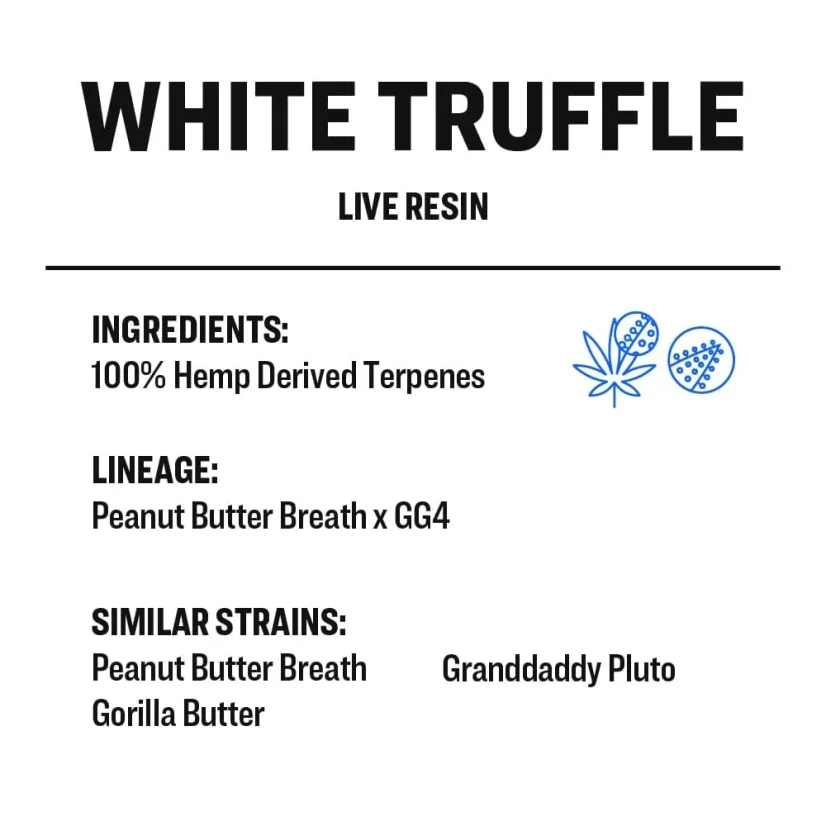 True Terpenes Hvid trøffel af levende harpiks (2 ml - 960 ml)