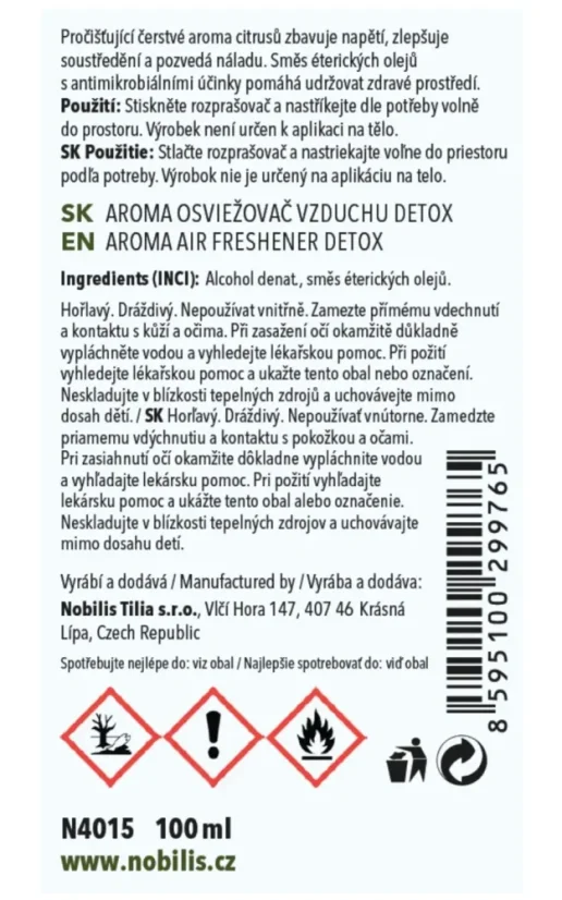 Nobilis Tilia Ambientador Detox, 100 ml