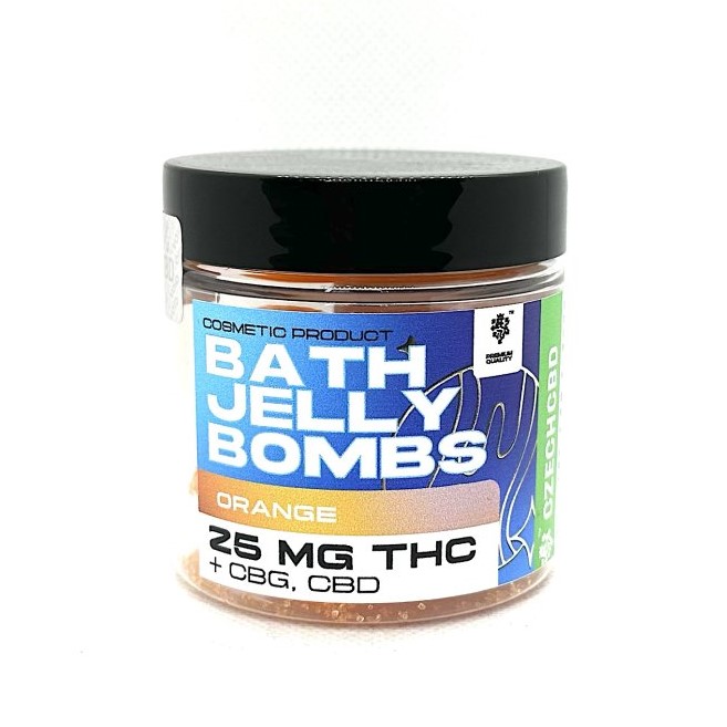 Czech CBD THC BATH JELLY BOMBS Arancia, 15 pz x 25 mg, 375 mg THC, 150 g