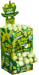 Bubbly Billy Buds 10 mg CBD zure appellollies met kauwgom erin – displaycontainer (100 lollies), 2000 g