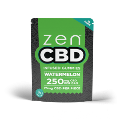 ZEN CBD Gummies - Melancia, 250 mg, 10 unidades