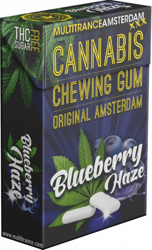 Cannabis Blueberry Haze Kaugummi (zuckerfrei), 24 g