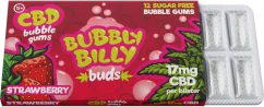 Bubbly Billy Buds eper ízű rágógumi (17 mg CBD), 17 g