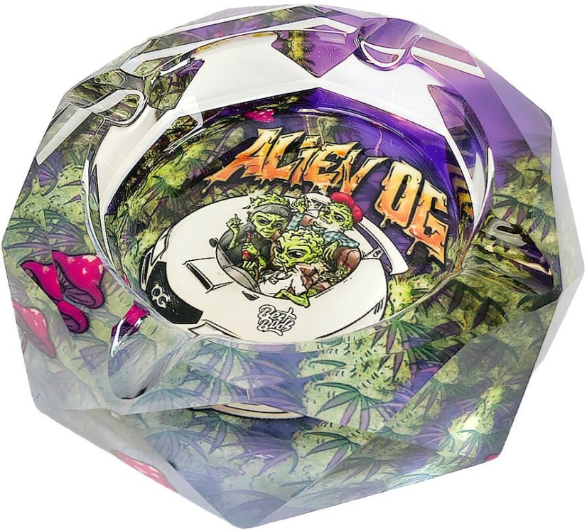 Best Buds Kristallaschenbecher mit Geschenkbox, Alien OG