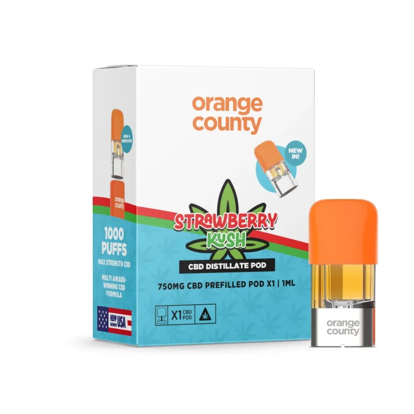 Orange County CBD Cartouche pré-remplie Strawberry Kush, 1 ml