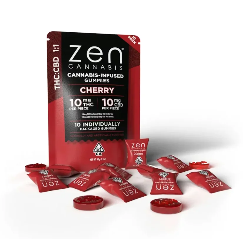 Zen CBD Gummies THC+ Cerise, 10 pièces, 200 mg