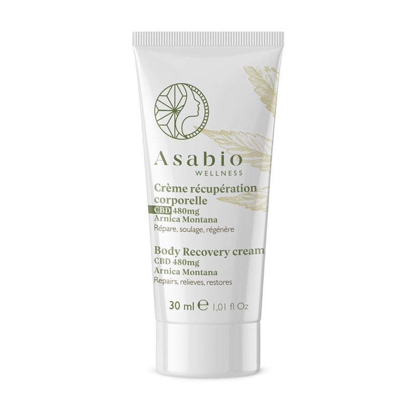 Asabio Legeme genopretning fløde med CBD 480 mg, 30 ml