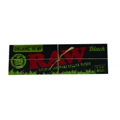 RAW Black Organic Hemp 1 1/4 Χαρτάκια στριψίματος - φυσικό ακατέργαστο χαρτί στριψίματος, 50 φύλλα