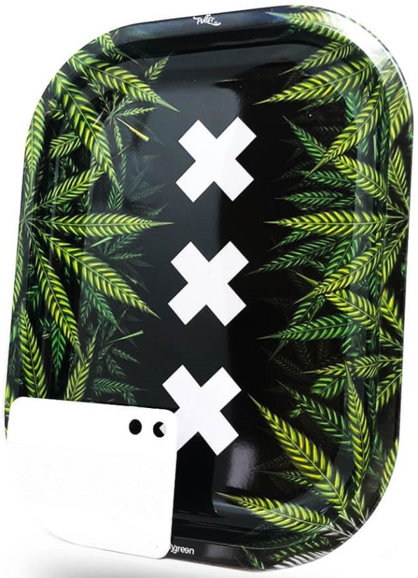 Best Buds XXX Amsterdam Malý kovový rolovací podnos s magnetickou bruskou