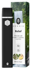 Hemnia Prämie funktioneller Vape Pen Relief - 90 % CBD, 10 % CBN, Baldrian, Ingwer, (1 ml)