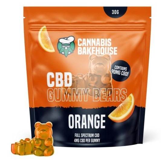 Cannabis Bakehouse CBD Gummi Björnar - Orange, 22 st x 4mg CBD, 30 g
