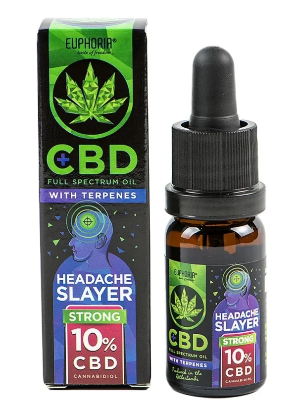 Euphoria CBD 10 % huile avec terpènes, 10 ml, 1000 mg - Maux de tête Slayer