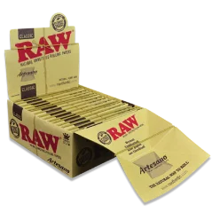 RAW vloei Classic Artesano Kingsize Slim + tips - DOOS, 15 stuks