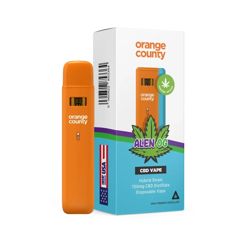 Orange County CBD Pen Vape de unică folosință Alien OG, 750 mg CBD, 1 ml