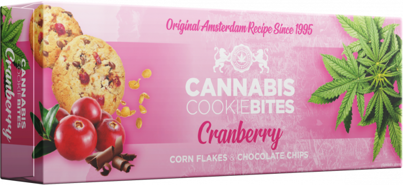 Bocconcini di biscotti alla cannabis e mirtilli rossi