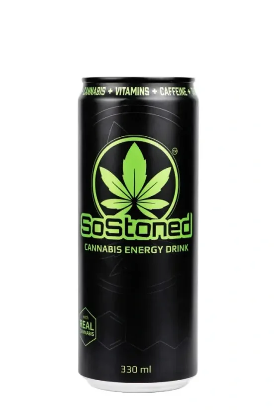 Euphoria SoStoned Bebida Energética de Cannabis, sin CBD, 330 ml