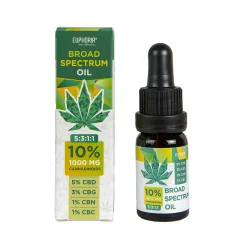 Euphoria Żejt CBD ta' Spettru Wiesgħa 10%, 1000 mg, 10 ml