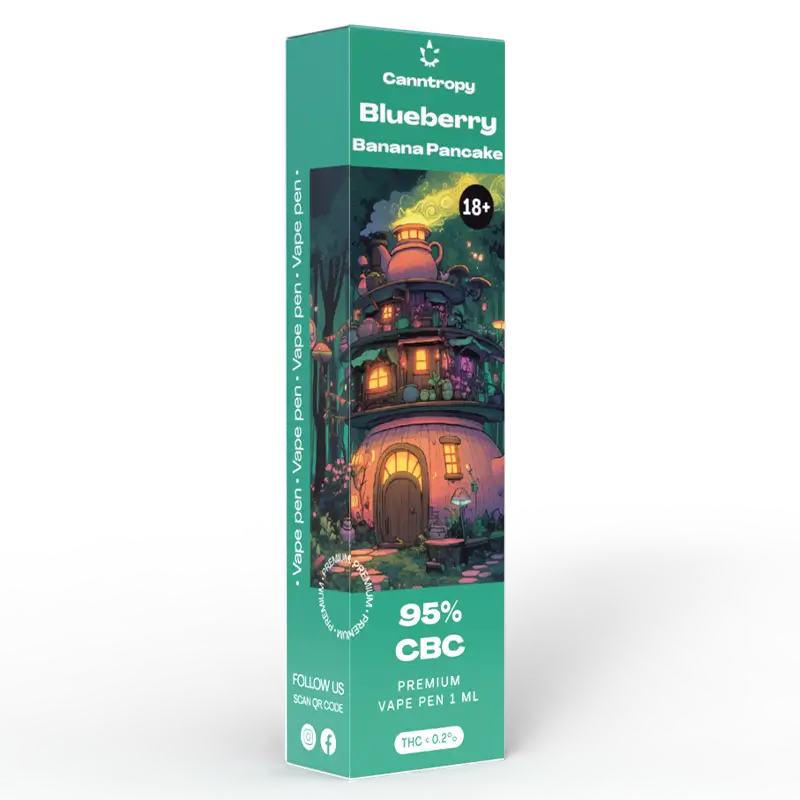 Canntropy CBC Vape Pen Blueberry Banana Palačinka, 95 % CBC, 1ml
